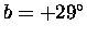 $b=+29^\circ$