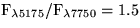 ${\rm F_{\lambda 5175} / F_{\lambda 7750} = 1.5}$